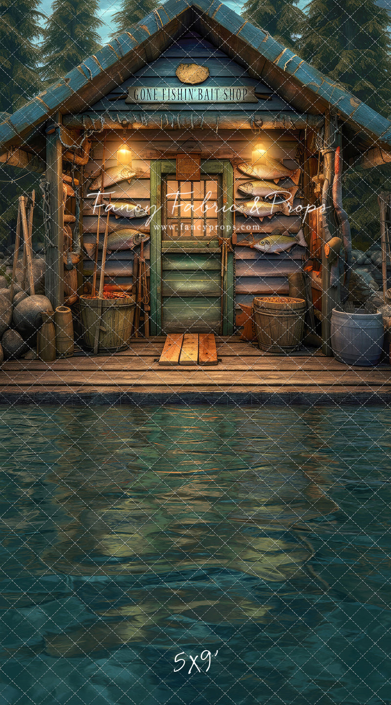 Gone Fishin Bait Shop 60x50" - Water Floor -  Plus Sweep Option - Littles Collection