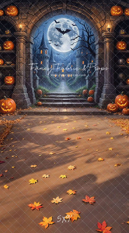 Gothic Halloween Gateway -Leaves Floor - With Sweep Option