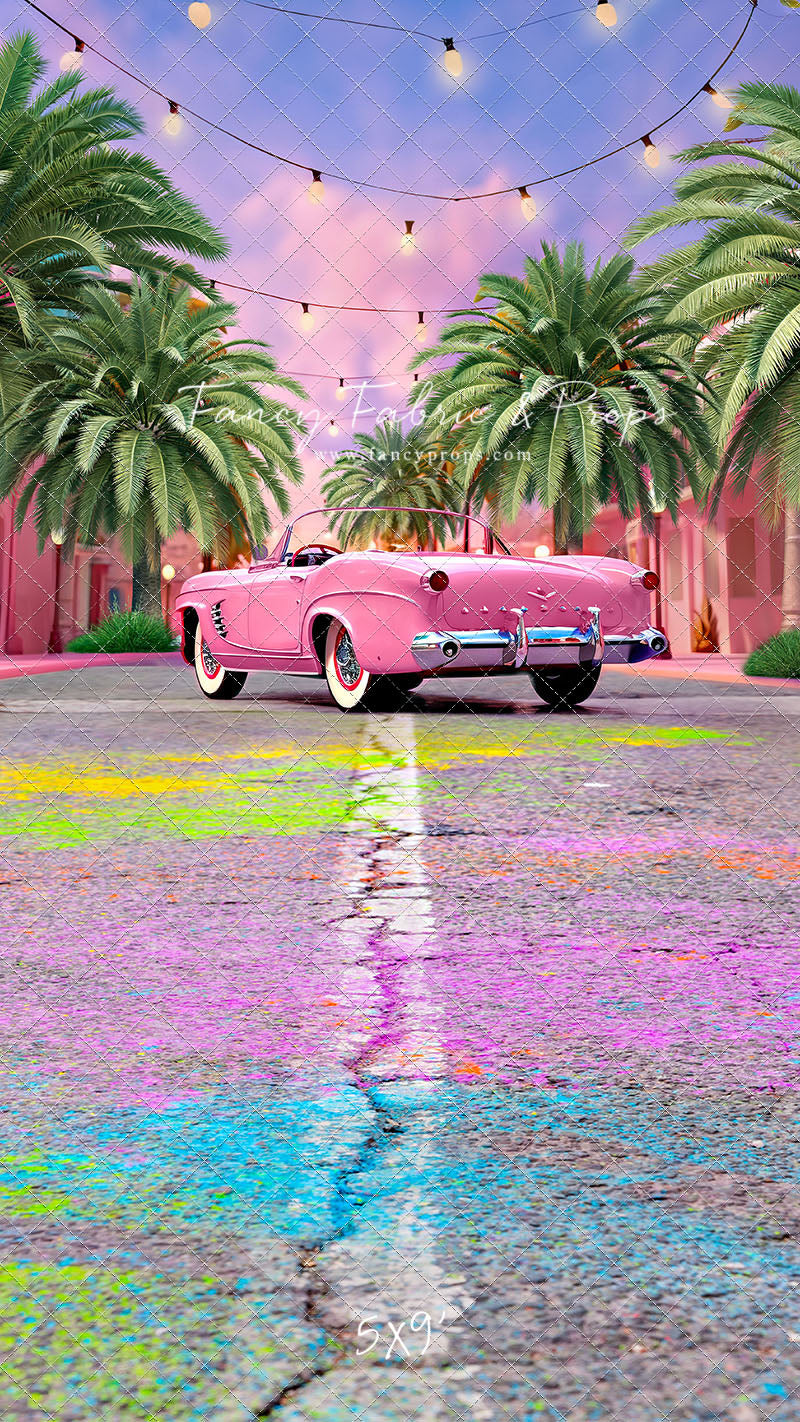 Malibu Shopping Center - Pink Car - With Sweep Option