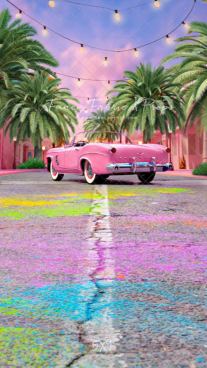 Malibu Shopping Center - Pink Car - With Sweep Option