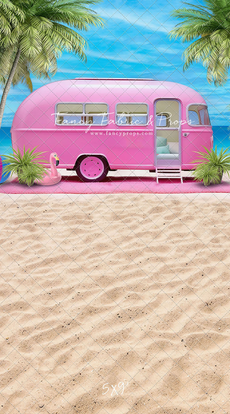 Road Trip Chic - Pink Camper - With Sweep Option