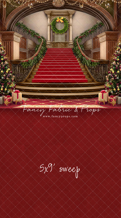 Grand Holiday Staircase - Red Carpet - with Sweep Option
