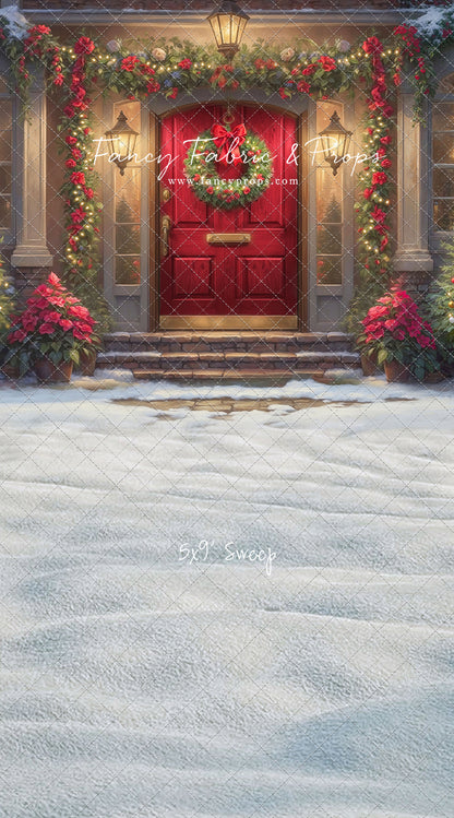 Merry Holiday Entry - Red Door - With Sweep Option