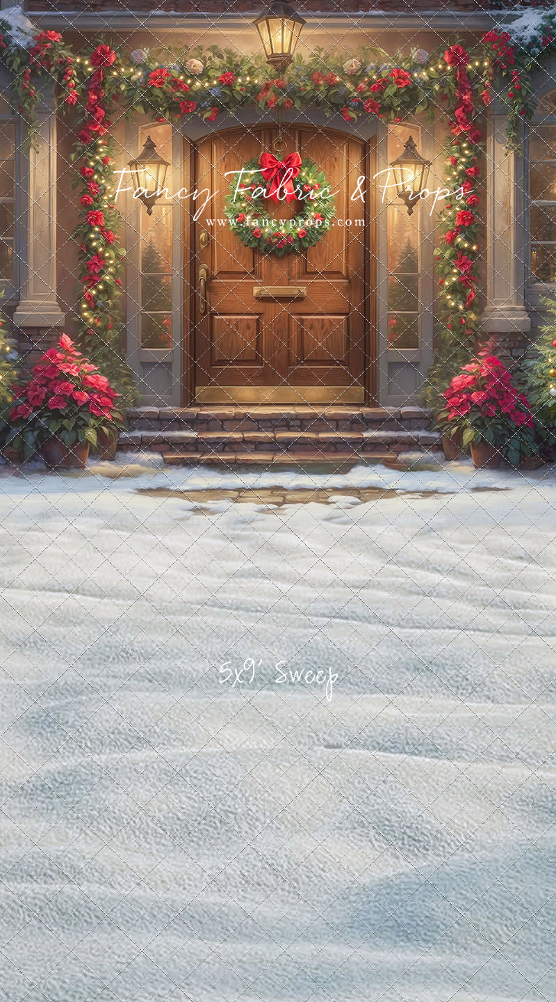 Merry Holiday Entry - Brown Door - With Sweep Option