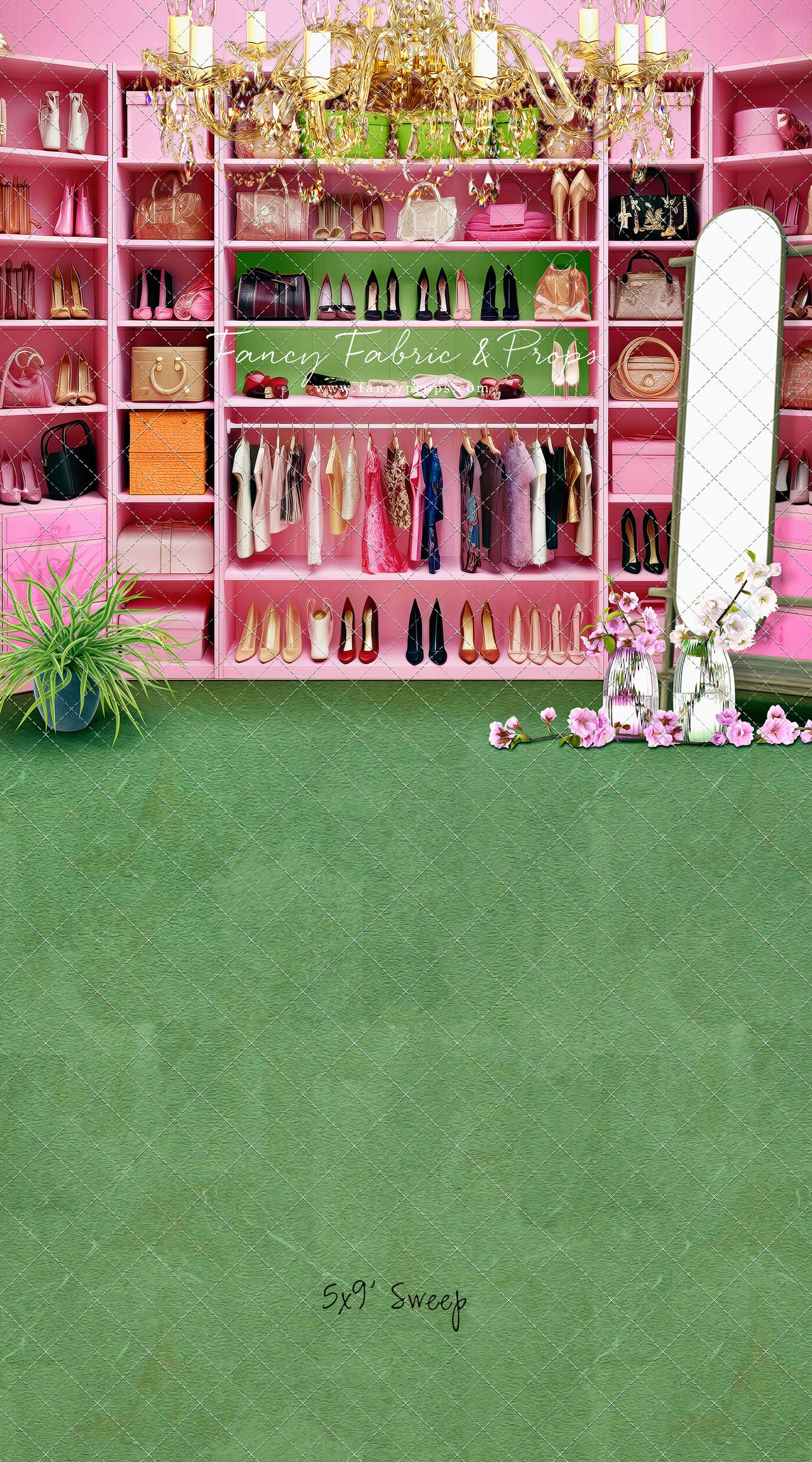 Nikki's Closet - Green Carpet - With Sweep Option