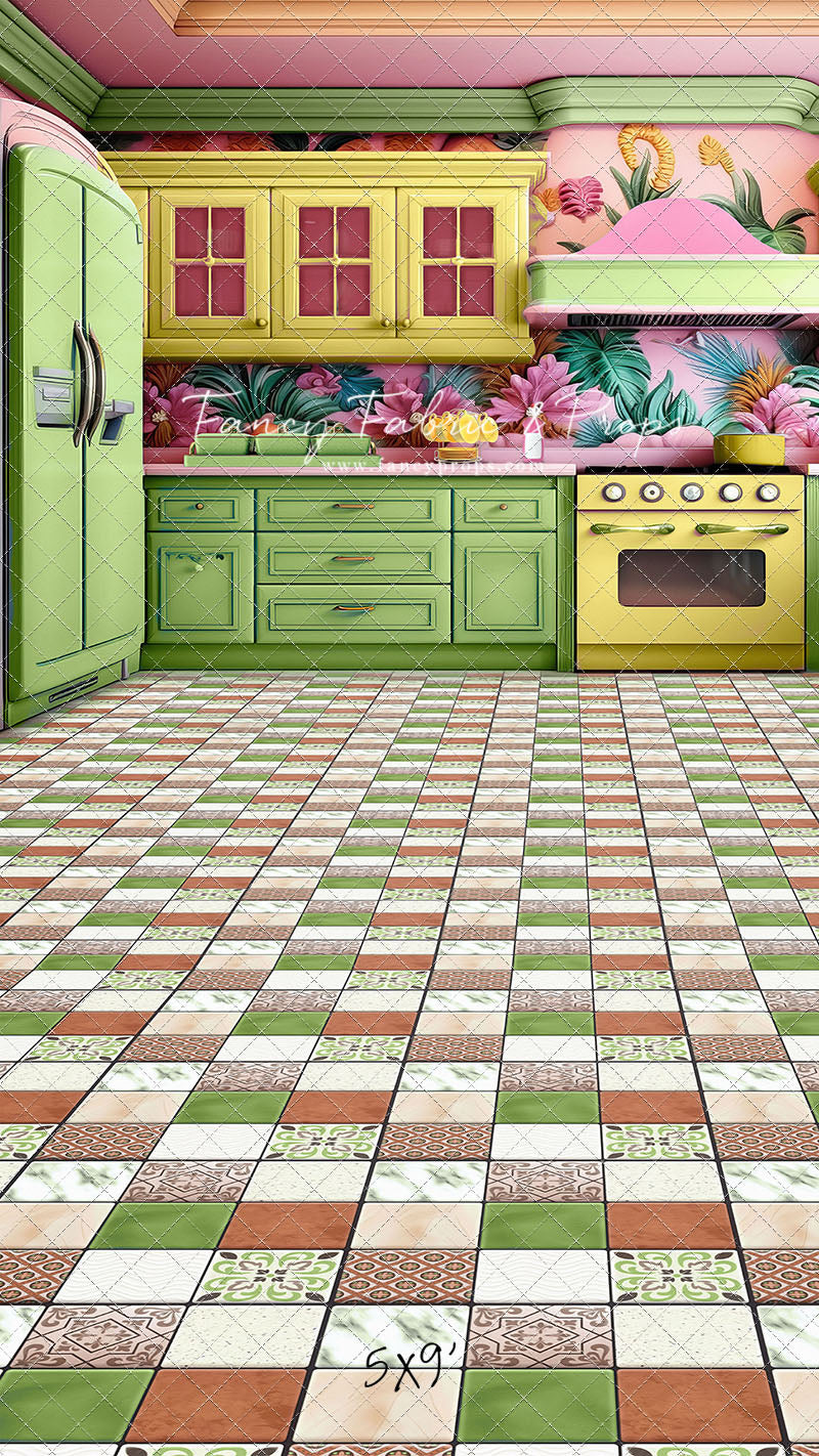 Tropical Kitchen - Lime & Yellow - With Sweep Option