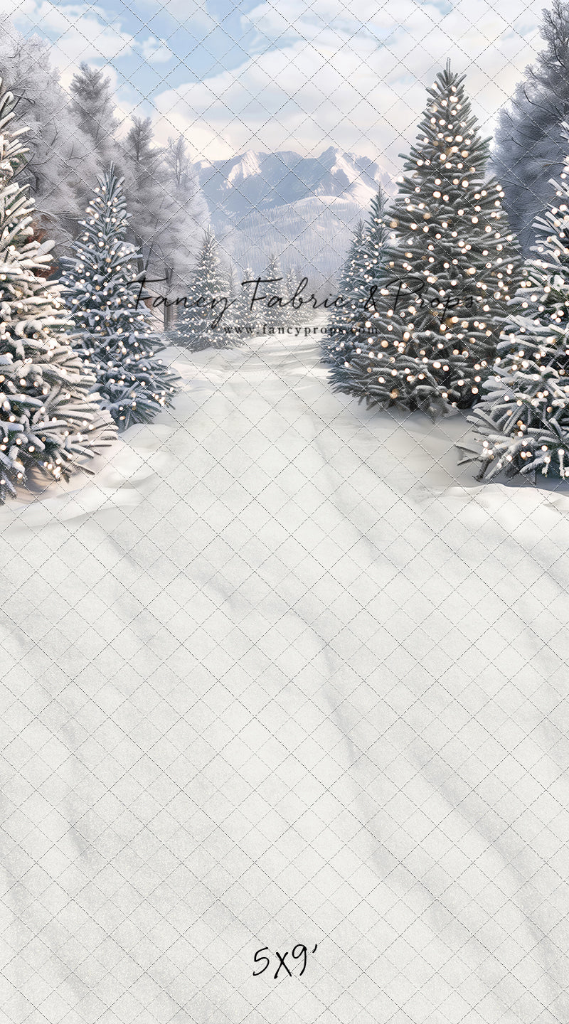 Snowy Mountain Tree Farm Path - with Sweep Option