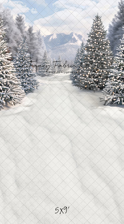 Snowy Mountain Tree Farm Path - with Sweep Option