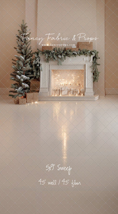 Evergreen & Ivory Mantle - With Sweep Option