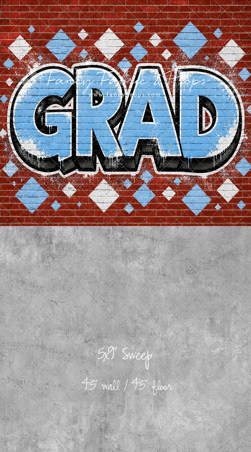 Baby Blue & White Grad - With Sweep Option