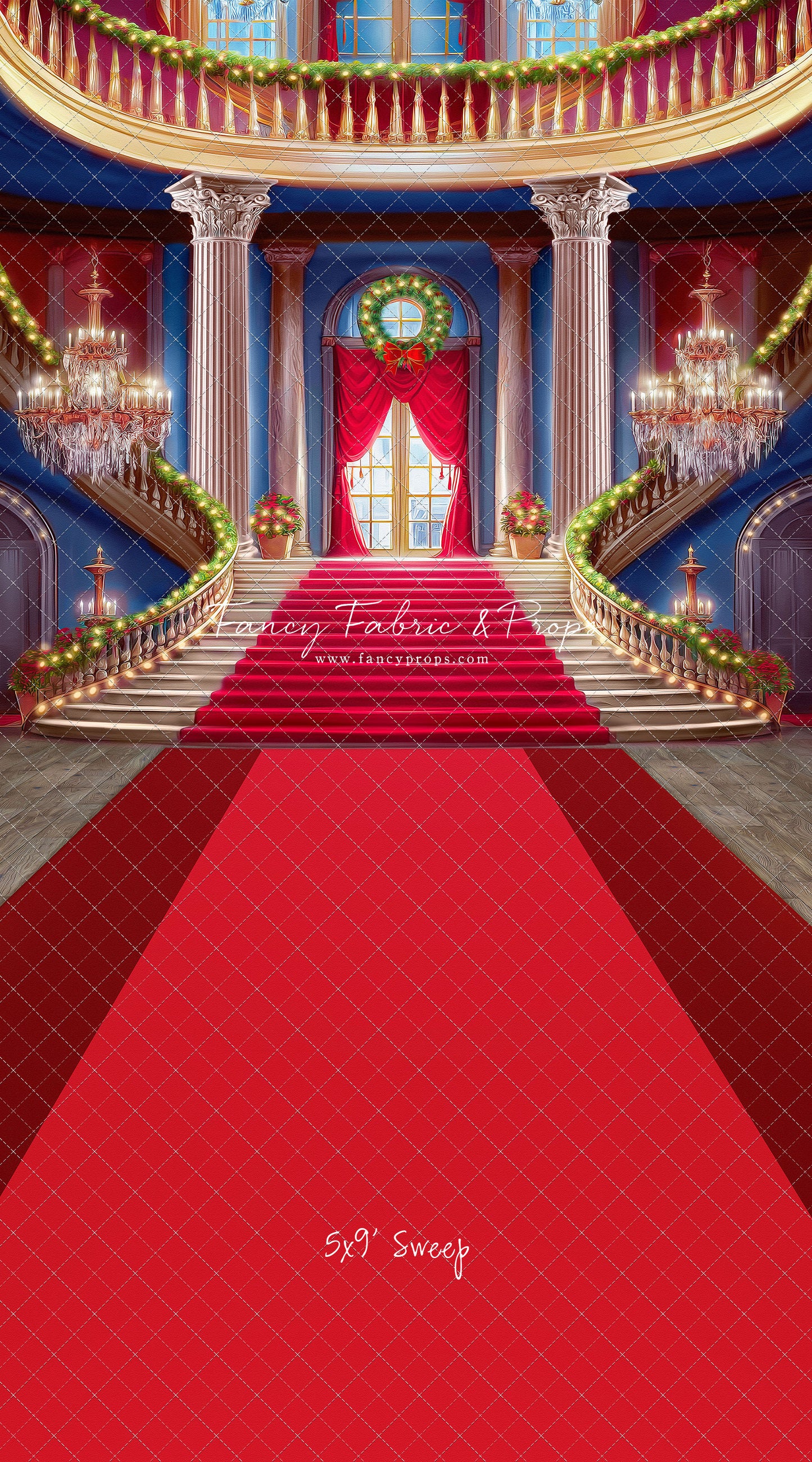 Belle's Royal Staircase -With Lights- Red Carpet - With Sweep Option