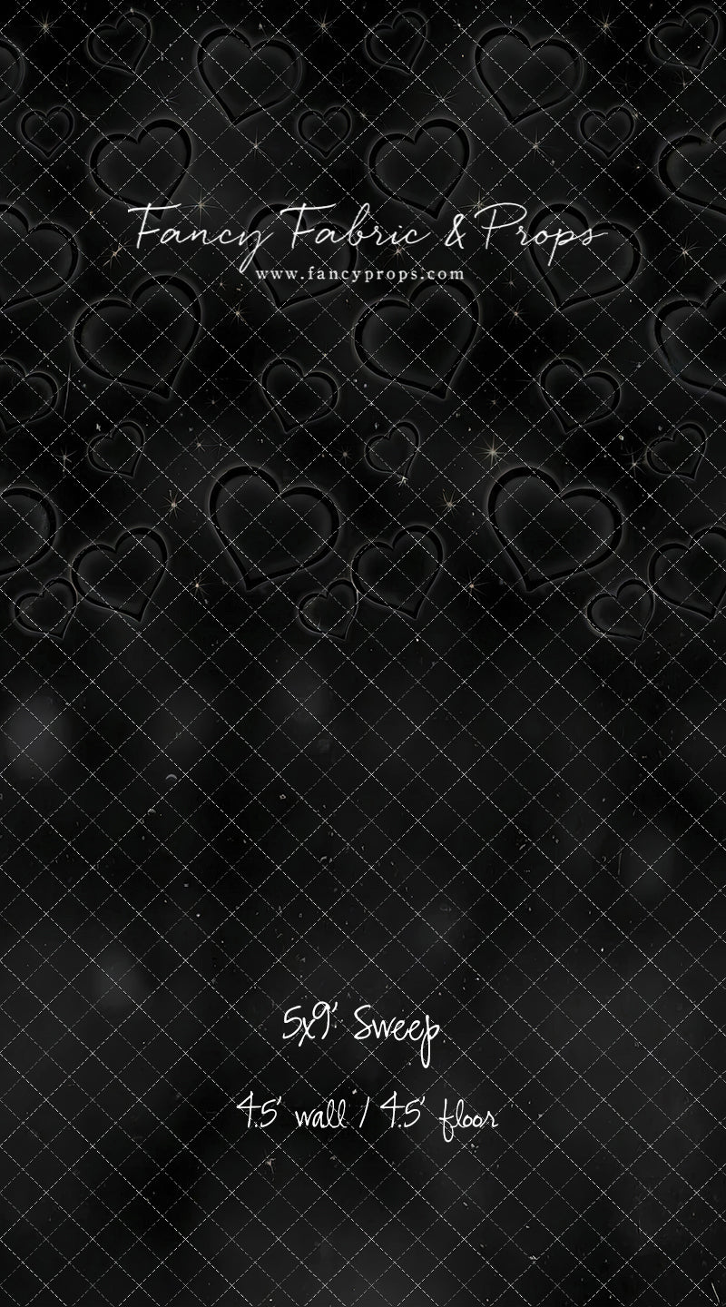 Black Puffy Hearts - With Sweep Option