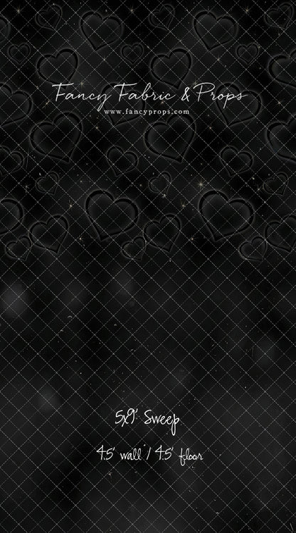 Black Puffy Hearts - With Sweep Option