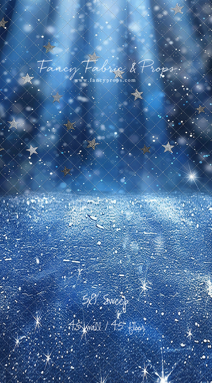 Blue Starry Shimmer - Sweep Sizes Only