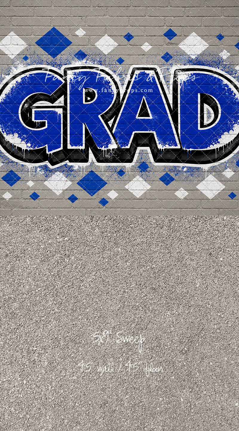 Blue & White Grad - With Sweep Option