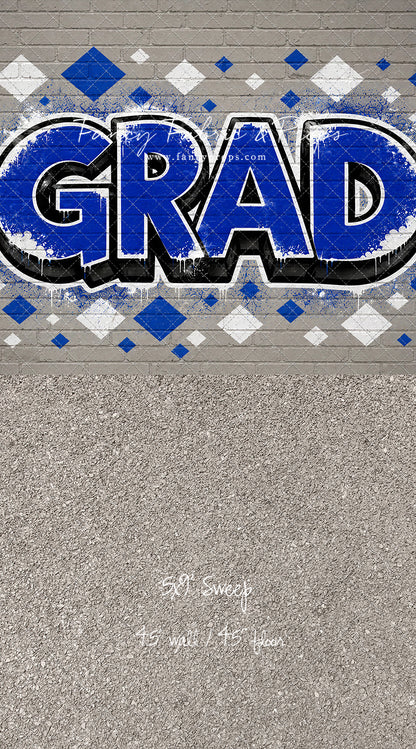 Blue & White Grad - With Sweep Option