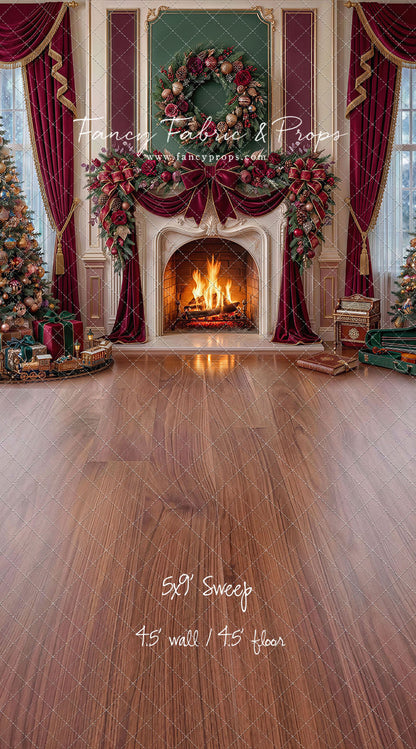 Burgundy Christmas Manor - with Sweep Option