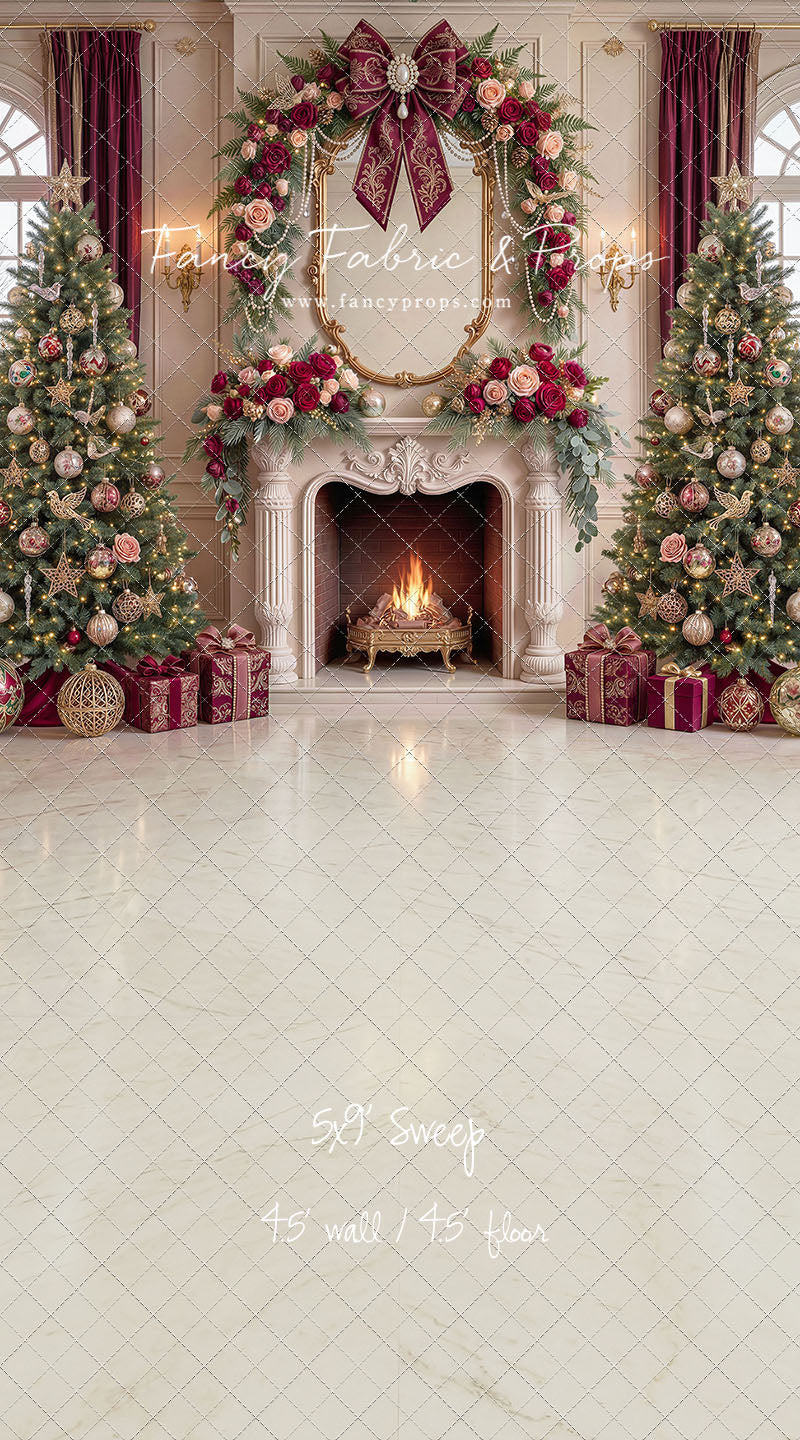 Christmas Rose Parlor - with Sweep Option