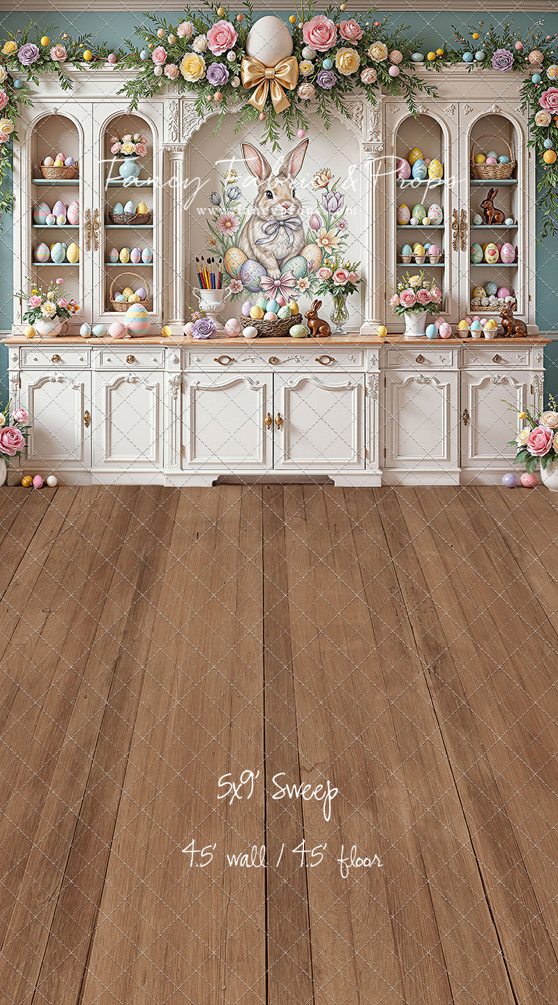 Easter Cupboard - Wood Floor - With Sweep Option