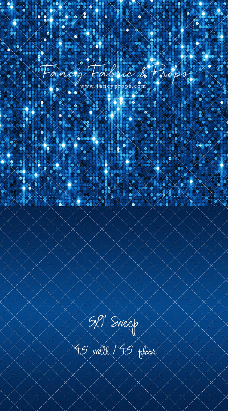 Electric Blue Glitz - With Solid Floor Sweep Option