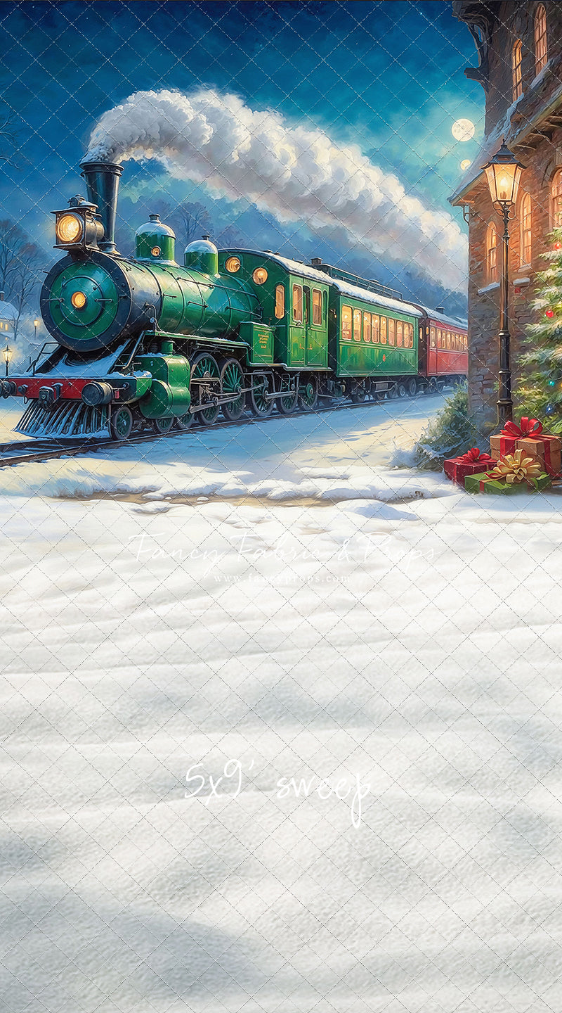 Festive Locomotive - Train on Left Option - With Sweep Option