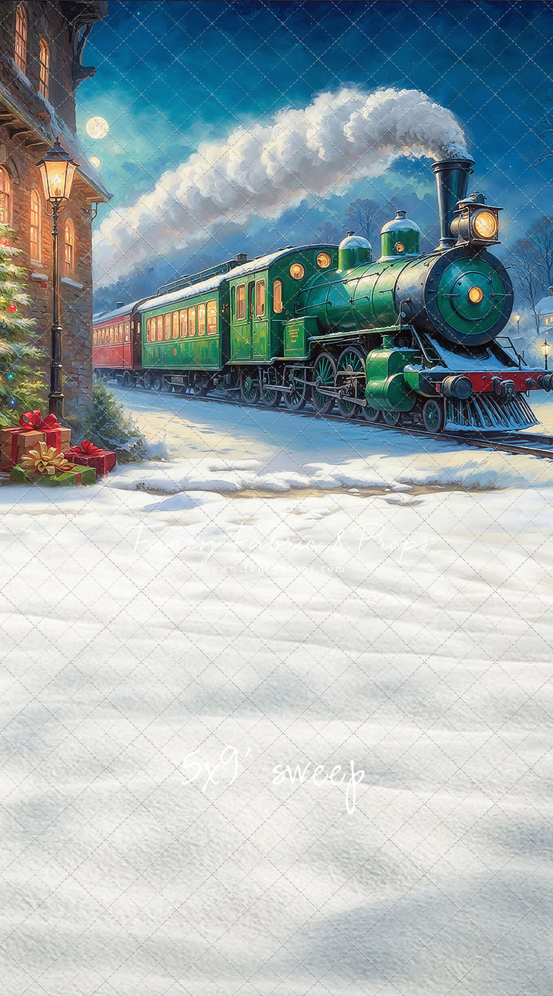 Festive Locomotive - Train on Right Option - With Sweep Option