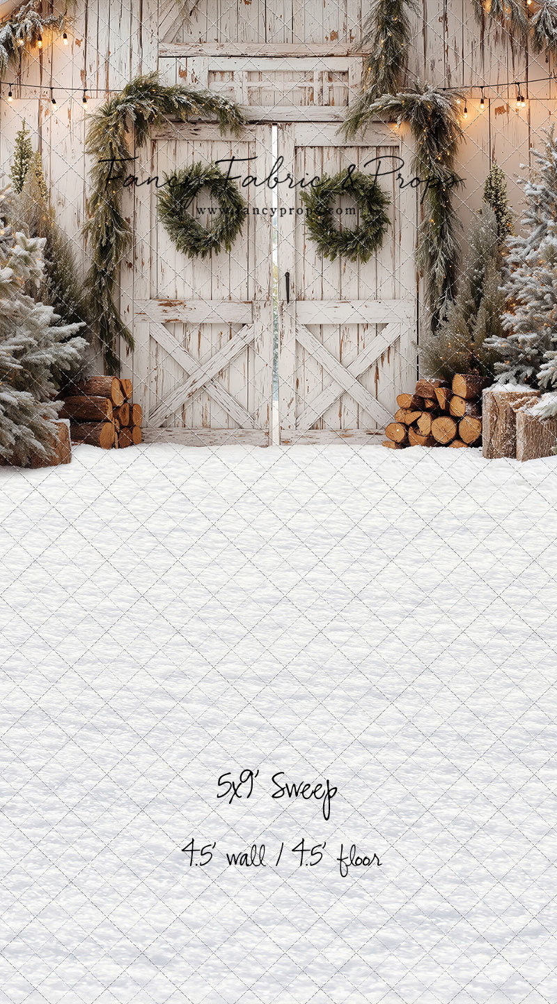 Frosted Evergreen Barn - with Sweep Option