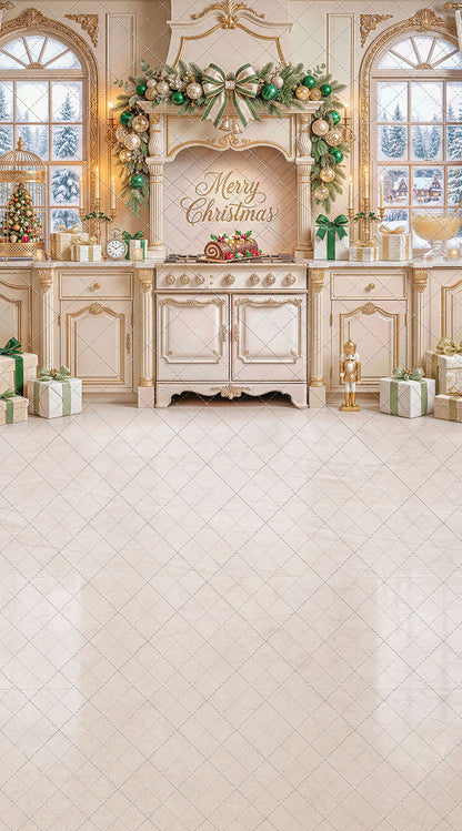 Gilded Christmas Kitchen - With Sweep Option
