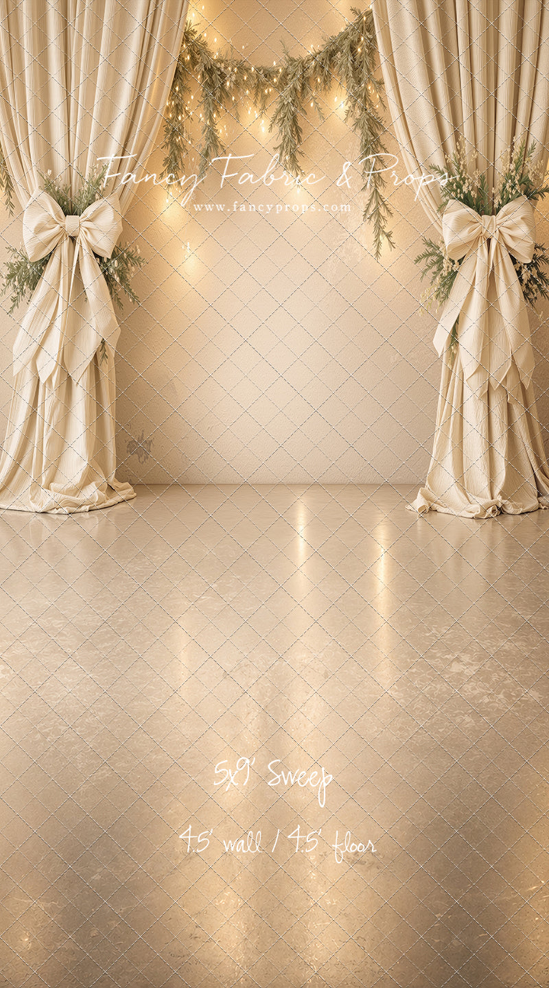 Ivory Christmas Curtain Call - With Sweep Option