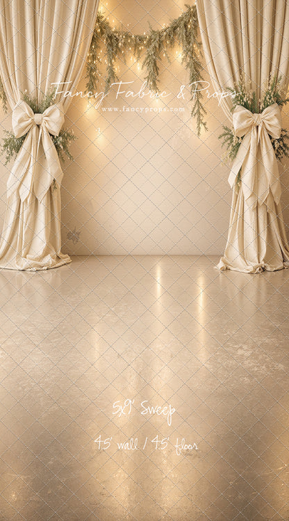 Ivory Christmas Curtain Call - With Sweep Option