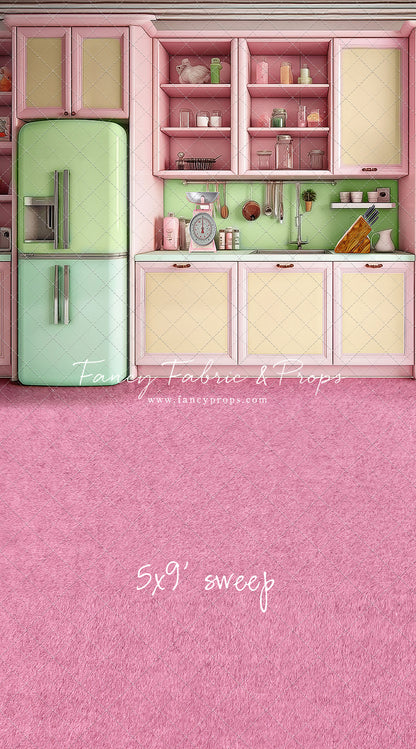 Midge's Kitchenette - Pink Floor Option - With Green Fridge Sweep Option