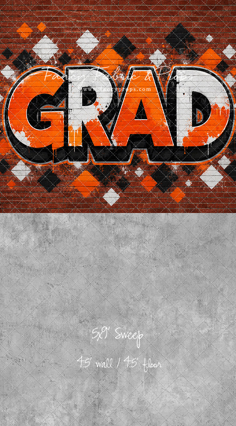 Orange & Black Grad - With Sweep Option