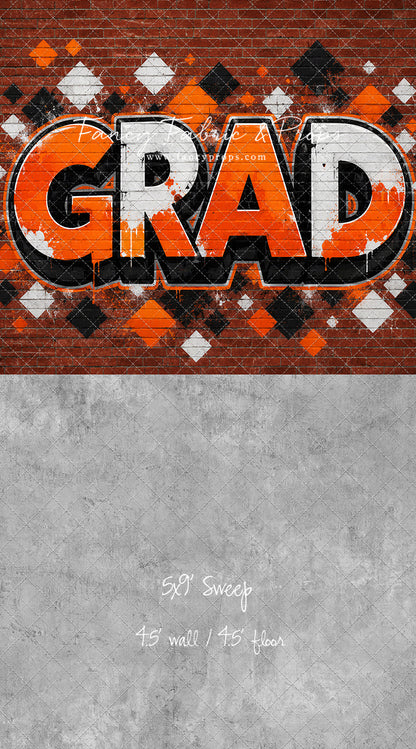 Orange & Black Grad - With Sweep Option