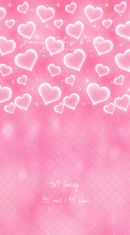 Pink Puffy Hearts - With Sweep Option