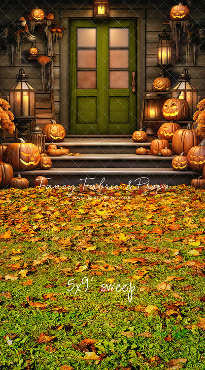 Pumpkin Porch - Green Door - With Sweep Option