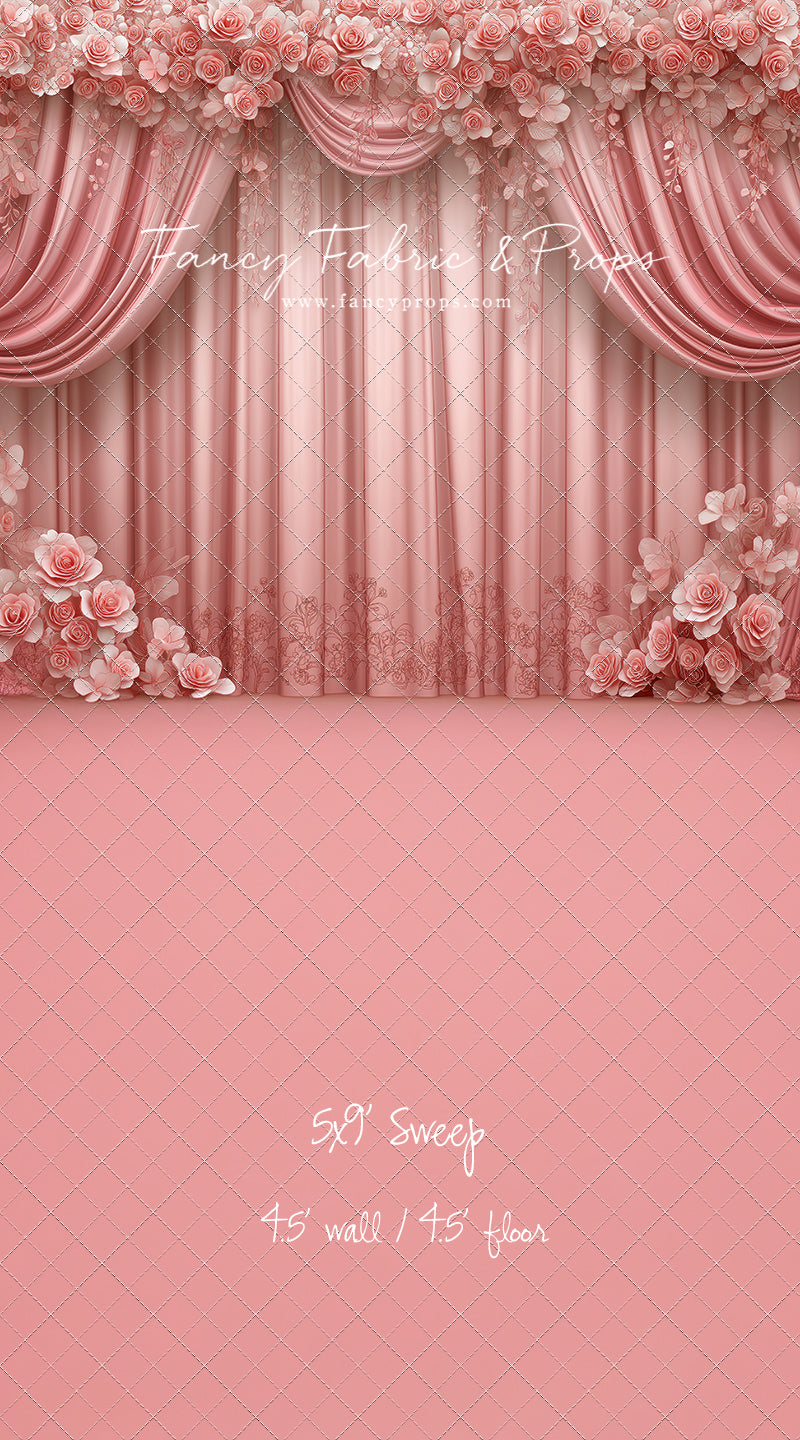 Rosy Vienna Drapes - With Sweep Option