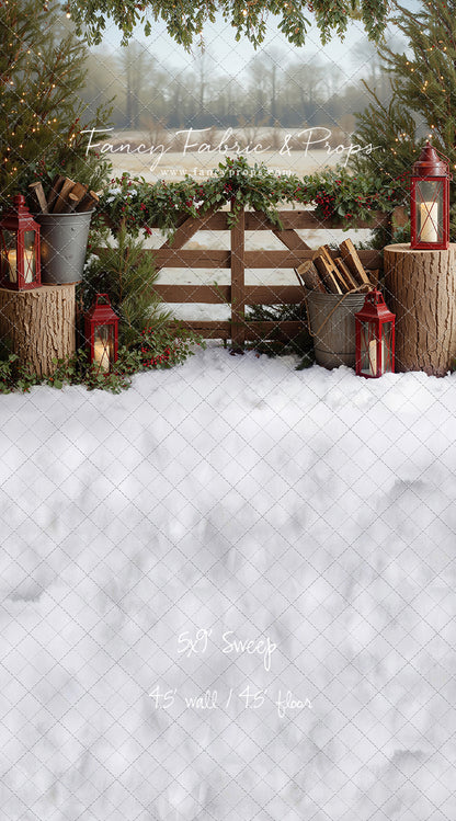 Rustic Christmas Fence - with Sweep Option