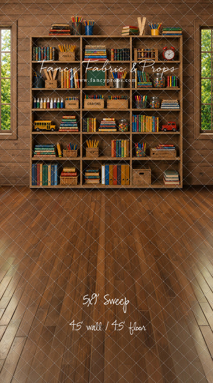 Rustic Schoolhouse Bookshelf - With Sweep Option