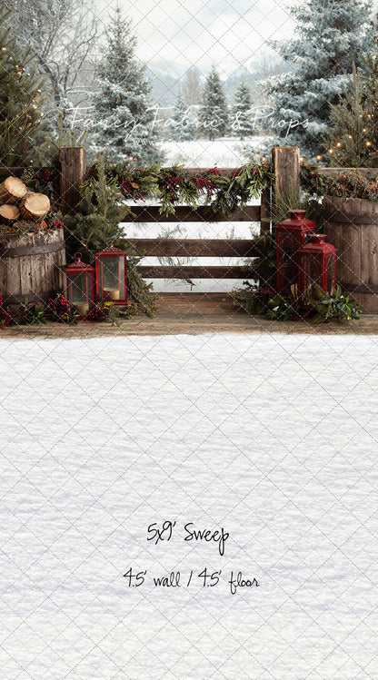 Rustic Wintertime Fence - with Sweep Option