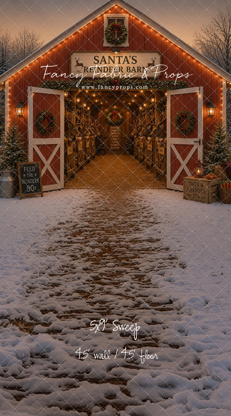 Santa's Nighttime Reindeer Barn - with Sweep Option