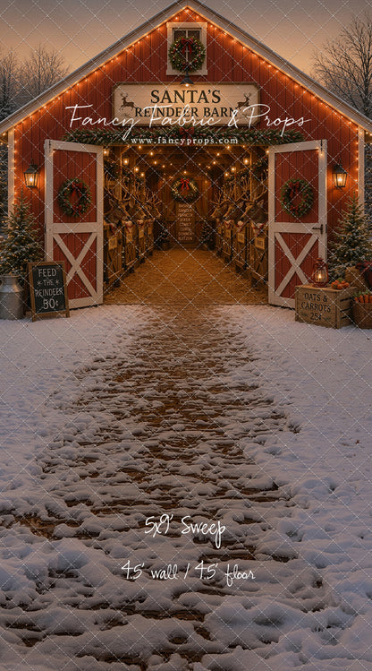 Santa's Nighttime Reindeer Barn - with Sweep Option