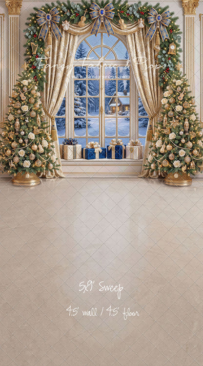 Sapphire & Gold Holiday Window - with Sweep Option