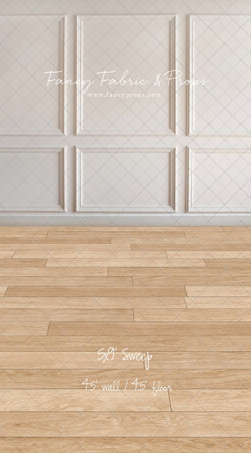 Simple Ivory Panel Wall - With Winter's Grace Floor Sweep Option