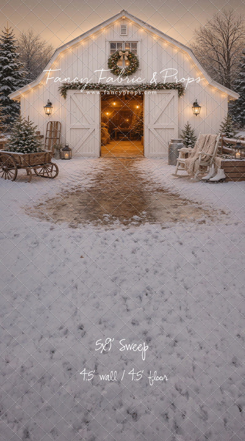 Snowfall At Cedar Ridge Barn - with Sweep Option