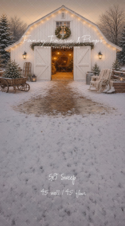 Snowfall At Cedar Ridge Barn - with Sweep Option