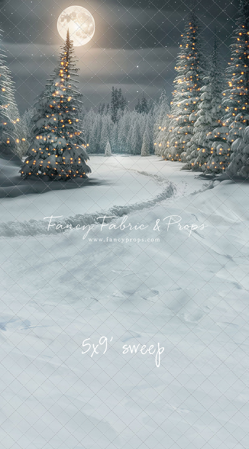 Snowy Road With Lights - with Sweep Option