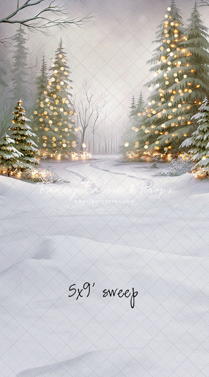 Snowy Trail Of Lights - No Deer - with Sweep Option