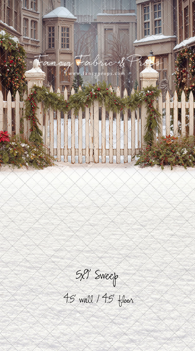 Snowy Village Gate - with Sweep Option