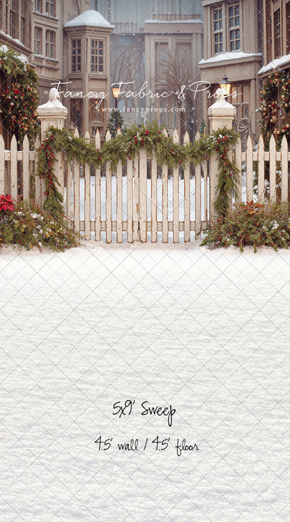 Snowy Village Gate - with Sweep Option