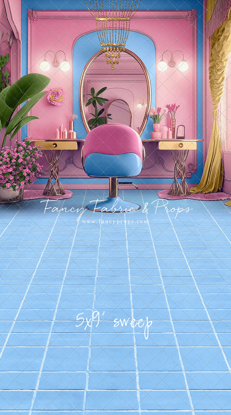 Stacie's Salon - Blue - With Sweep Option